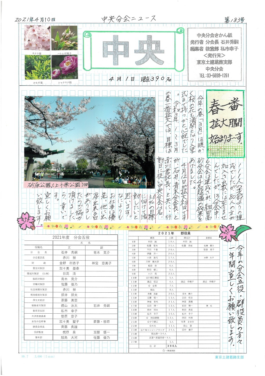 中央分会　４月号　183号表